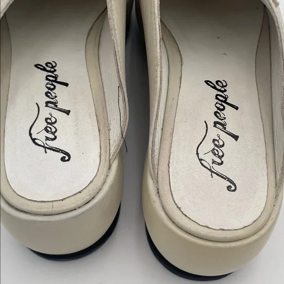 Free people Winston Cream platform Loafers women 38 Silp on Y2K leather retro - Picture 9 of 14